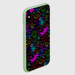 Чехол для iPhone XS Max матовый League Of Legends - Arcane неоновые логотипы - фото 2