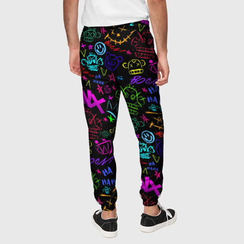 Мужские брюки 3D League Of Legends - Arcane неоновые логотипы, цвет 3D печать - фото 5
