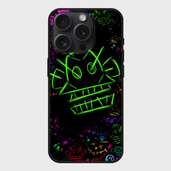 Чехол силиконовый для Apple iPhone 15 Pro Мax матовый League Of Legends: Arcane неон