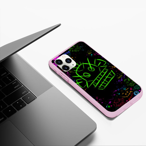 Чехол для iPhone 11 Pro Max матовый League Of Legends: Arcane неон, цвет розовый - фото 5