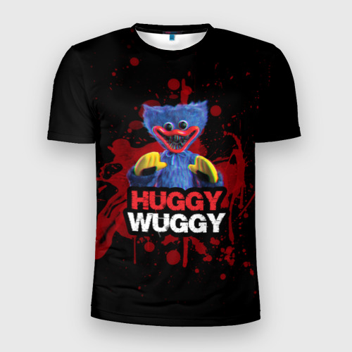 Мужская футболка 3D Slim с принтом 3D Хаги ваги (Huggy Wuggy) Poppy Playtime, вид спереди #2