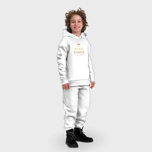 Детский костюм хлопок Oversize Её величество - Инна, цвет белый - фото 3