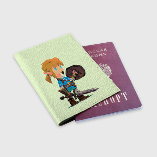 Обложка для паспорта матовая кожа Милый Линк, цвет пыльно-розовый - фото 3