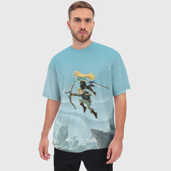 Мужская футболка oversize 3D Зельда и Линк - фото 2