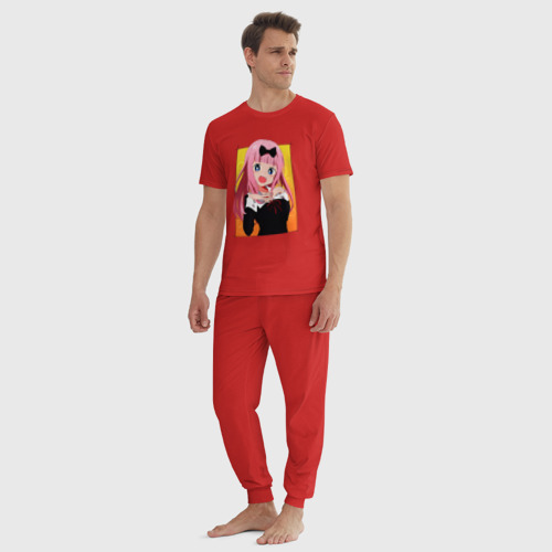 Мужская пижама хлопок Чика Фудзивара из госпожи кагуи, цвет красный - фото 5