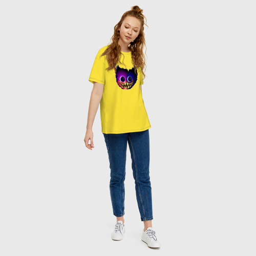 Женская футболка хлопок Oversize Хаги Ваги 2022 New топ, цвет желтый - фото 5