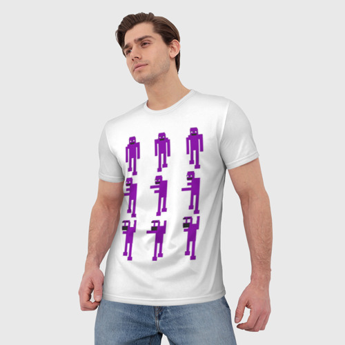 Мужская футболка 3D Five Nights At Freddy's purple guy, цвет 3D печать - фото 3