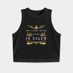 Женская укороченная майка-топ хлопок Не все ведьмы живут в Салеме