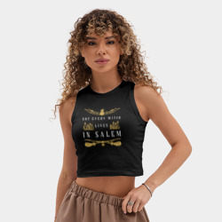 Женская укороченная майка-топ хлопок Не все ведьмы живут в Салеме - фото 2