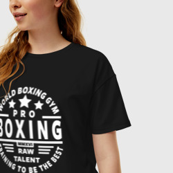 Женская футболка хлопок Oversize Pro boxing - фото 2