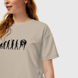 Женская футболка хлопок Oversize Эволюция Муай Тай - фото 2
