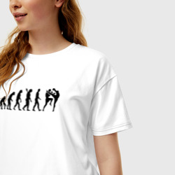 Женская футболка хлопок Oversize Эволюция Муай Тай - фото 2