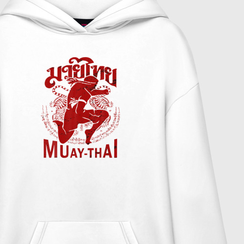 Худи SuperOversize хлопок Muay Thai Thailand, цвет белый - фото 3
