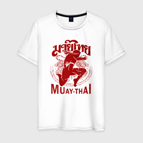 Мужская футболка хлопок Muay Thai Thailand, цвет белый