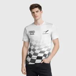 Мужская футболка 3D Audi Quattro, Ауди Кватро, Финишный флаг - фото 2