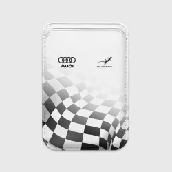 Картхолдер Magsafe магнитный Audi Quattro, Ауди Кватро, Финишный флаг