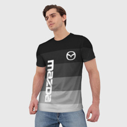 Мужская футболка 3D Мазда, Mazda, Серый градиент - фото 2