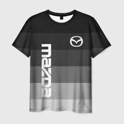 Мужская футболка 3D Мазда, Mazda, Серый градиент