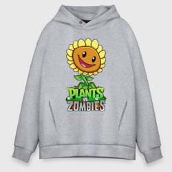 Мужское худи Oversize хлопок Plants vs. Zombies Подсолнух