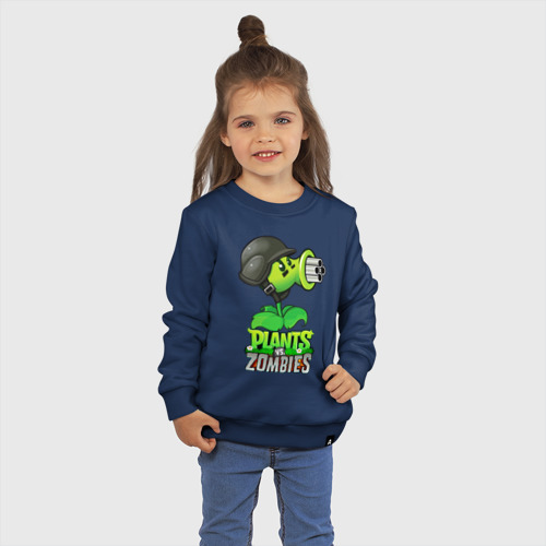 Детский свитшот хлопок с принтом Plants vs Zombies Горохомёт, фото на моделе #1