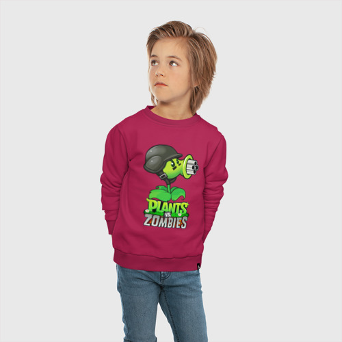 Детский свитшот хлопок Plants vs. Zombies Горохомёт, цвет маджента - фото 5
