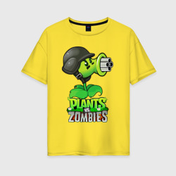 Женская футболка хлопок Oversize Plants vs. Zombies Горохомёт