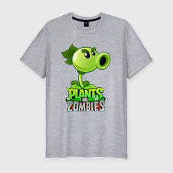 Мужская футболка хлопок Slim Plants vs. Zombies Горохострел