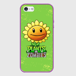 Чехол для iPhone 5/5S матовый Подсолнух Plants vs. Zombies