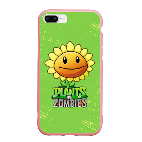 Чехол для iPhone 7Plus/8 Plus матовый Подсолнух Plants vs. Zombies, цвет баблгам