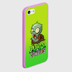 Чехол для iPhone 5/5S матовый Plants vs. Zombies зомби - фото 2