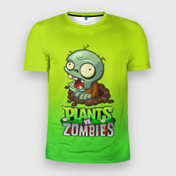 Мужская футболка 3D Slim Plants vs. Zombies зомби