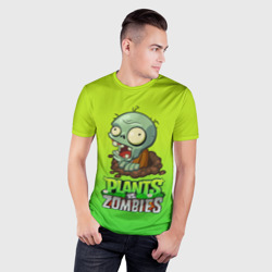 Мужская футболка 3D Slim Plants vs. Zombies зомби - фото 2