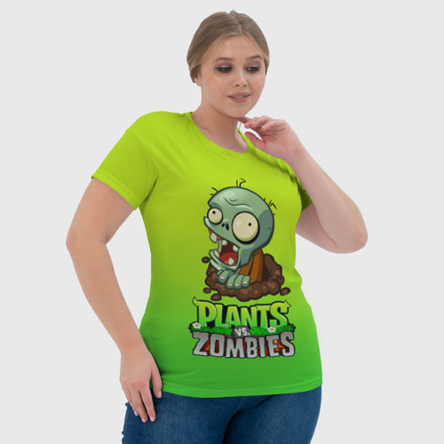 Женская футболка 3D Plants vs. Zombies зомби, цвет 3D печать - фото 6