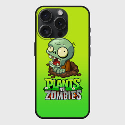 Чехол силиконовый для Apple iPhone 15 Pro матовый Plants vs. Zombies зомби