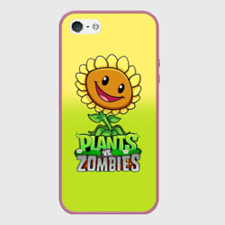 Чехол для iPhone 5/5S матовый Plants vs. Zombies - Подсолнух