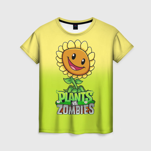 Женская футболка 3D Plants vs. Zombies - Подсолнух, цвет 3D печать