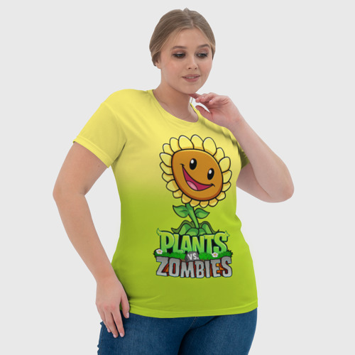 Женская футболка 3D Plants vs. Zombies - Подсолнух, цвет 3D печать - фото 6