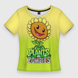 Женская футболка 3D Slim Plants vs. Zombies - Подсолнух