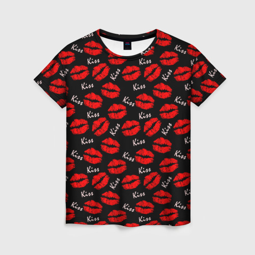 Kiss (поцелуи) – Женская футболка 3D с принтом купить со скидкой в -31%