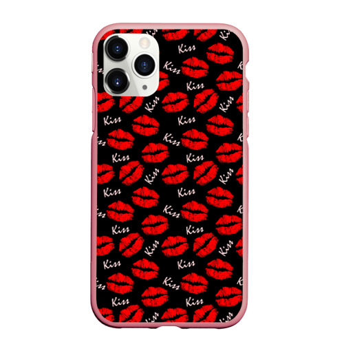 Чехол для iPhone 11 Pro Max матовый Kiss поцелуи, цвет баблгам