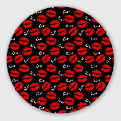 Круглый коврик для мышки Kiss поцелуи