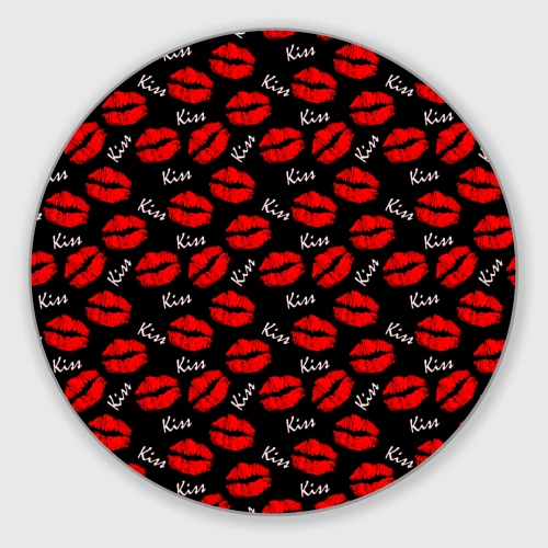 Круглый коврик для мышки Kiss поцелуи
