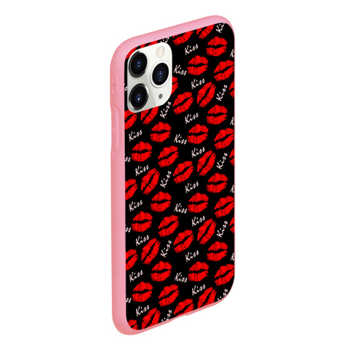 Чехол для iPhone 11 Pro Max матовый Kiss поцелуи, цвет баблгам - фото 3