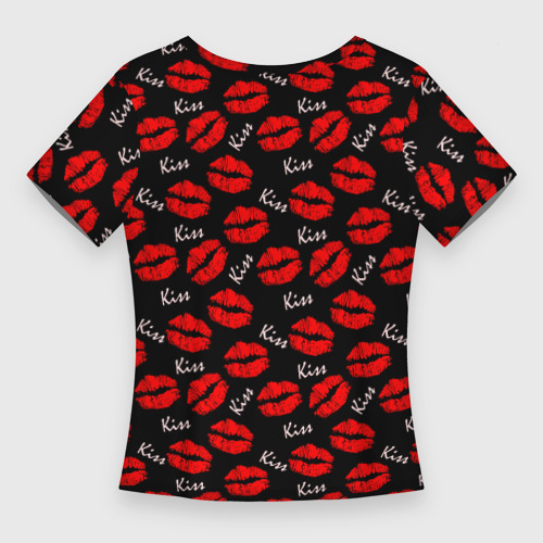 Женская футболка 3D Slim Kiss поцелуи, цвет 3D печать - фото 2