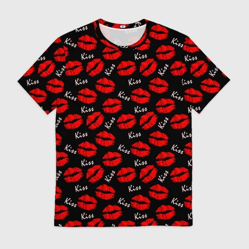 Мужская футболка 3D Kiss поцелуи