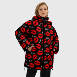 Женская зимняя куртка Oversize Kiss поцелуи - фото 2