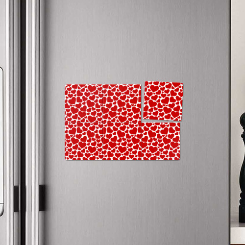 Магнитный плакат 3Х2 Красные Сердечки love - фото 4