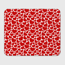 Прямоугольный коврик для мышки Красные Сердечки love
