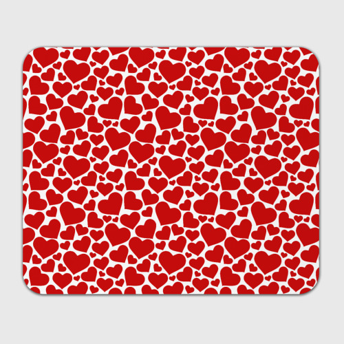 Прямоугольный коврик для мышки Красные Сердечки love