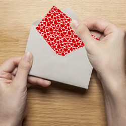 Открытка с принтом Красные Сердечки love для любого человека, вид спереди №3. Цвет основы: белый